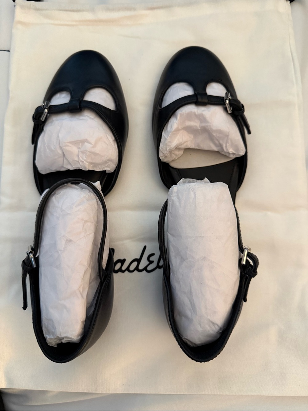 Madewell Hester Ankle-Strap d'Orsay Flats — Black - Picture 4 of 6